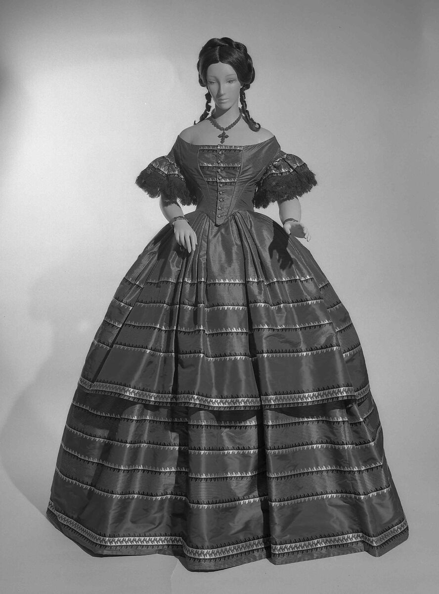 Evening dress, silk, American