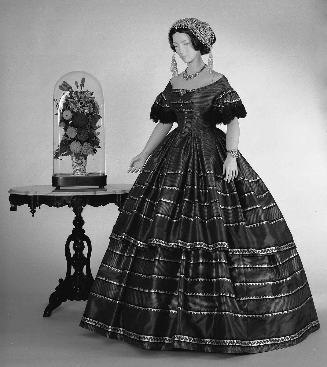 Evening dress, silk, American