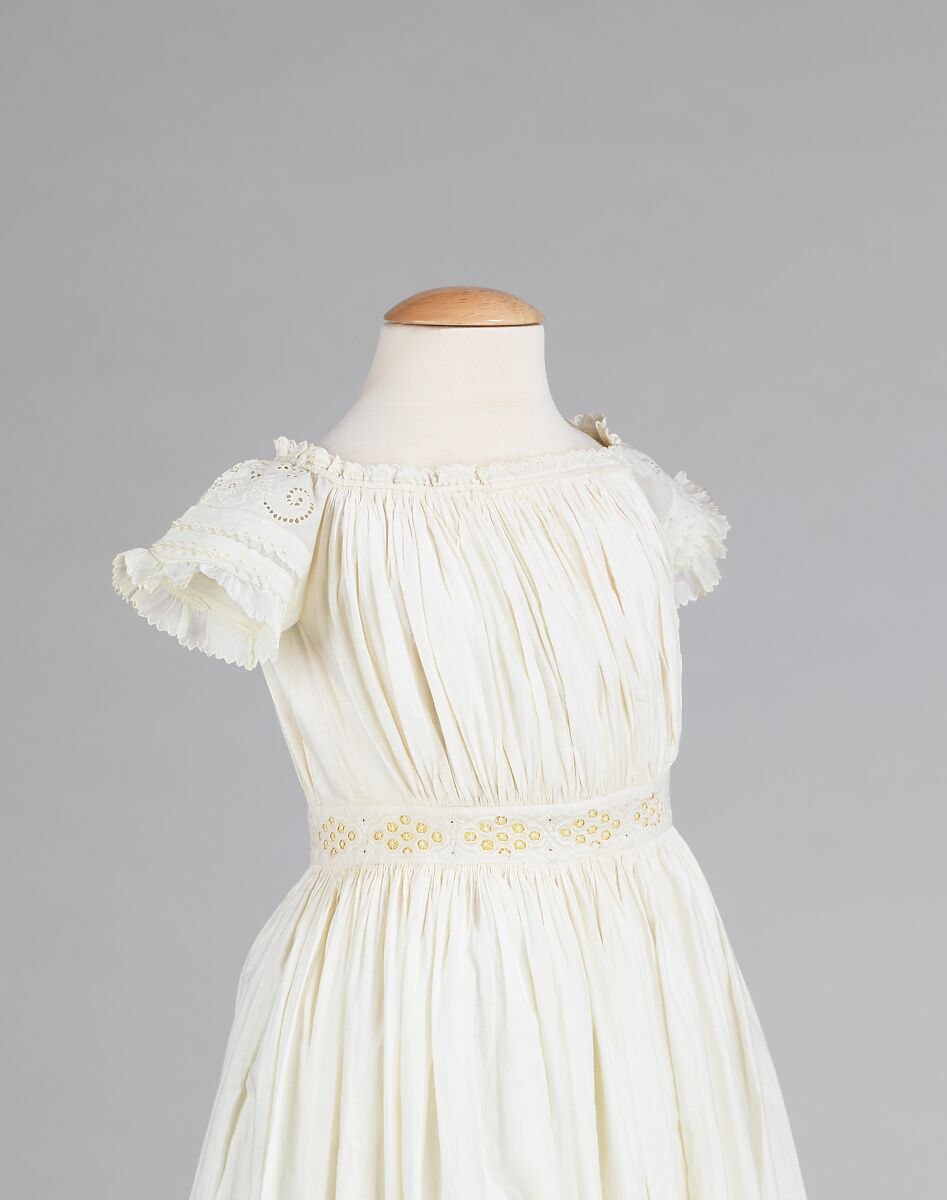 Dress, cotton, silk, American