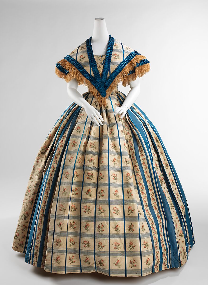 Evening dress, silk, American 