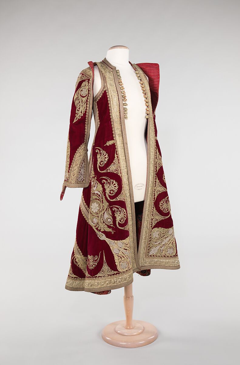 Coat, silk, cotton, metal 