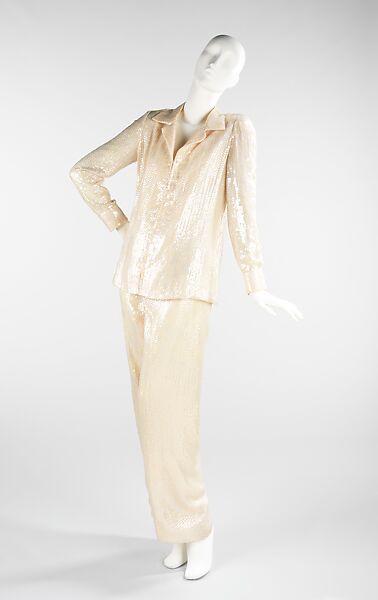 Evening pantsuit, Halston (American, Des Moines, Iowa 1932–1990 San Francisco, California), silk, American 