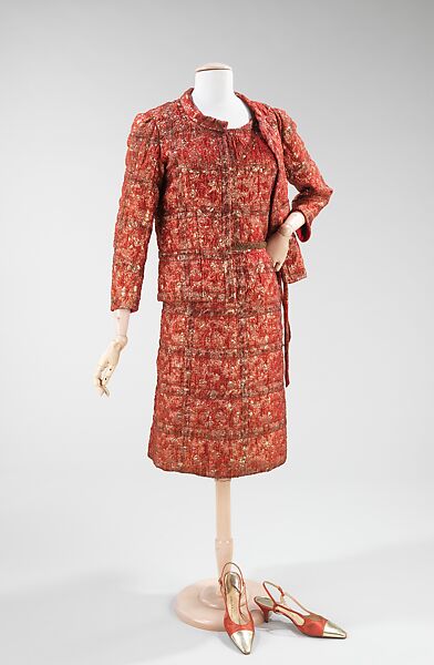 Cocktail ensemble, House of Chanel (French, founded 1910), silk, metal, French 