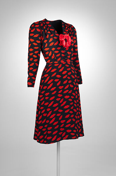 Dress, Yves Saint Laurent (French, founded 1961), rayon, polyester, plastic (vinyl), French 