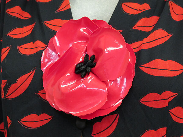 Dress, Yves Saint Laurent (French, founded 1961), rayon, polyester, plastic (vinyl), French