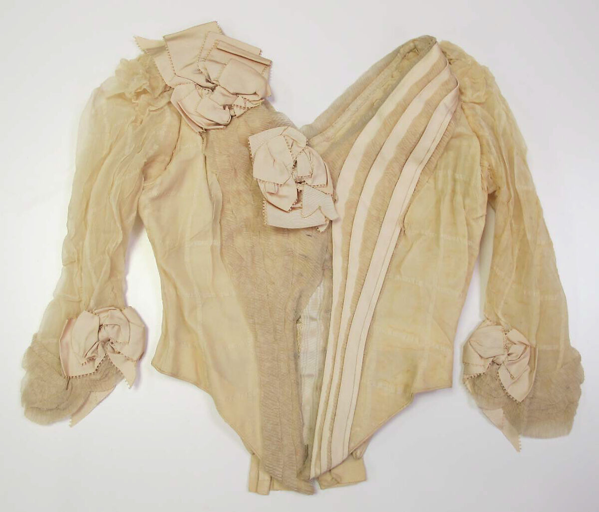 Evening dress, Catherine Donovan (American (born Ireland), 1826 (?)–1906), silk, cotton, American 