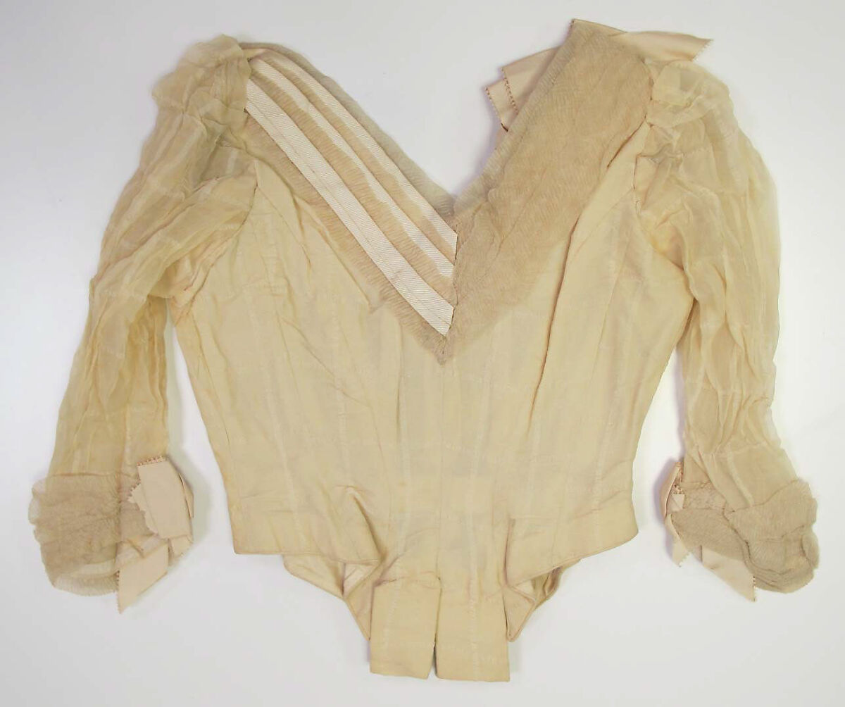 Evening dress, Catherine Donovan (American (born Ireland), 1826 (?)–1906), silk, cotton, American