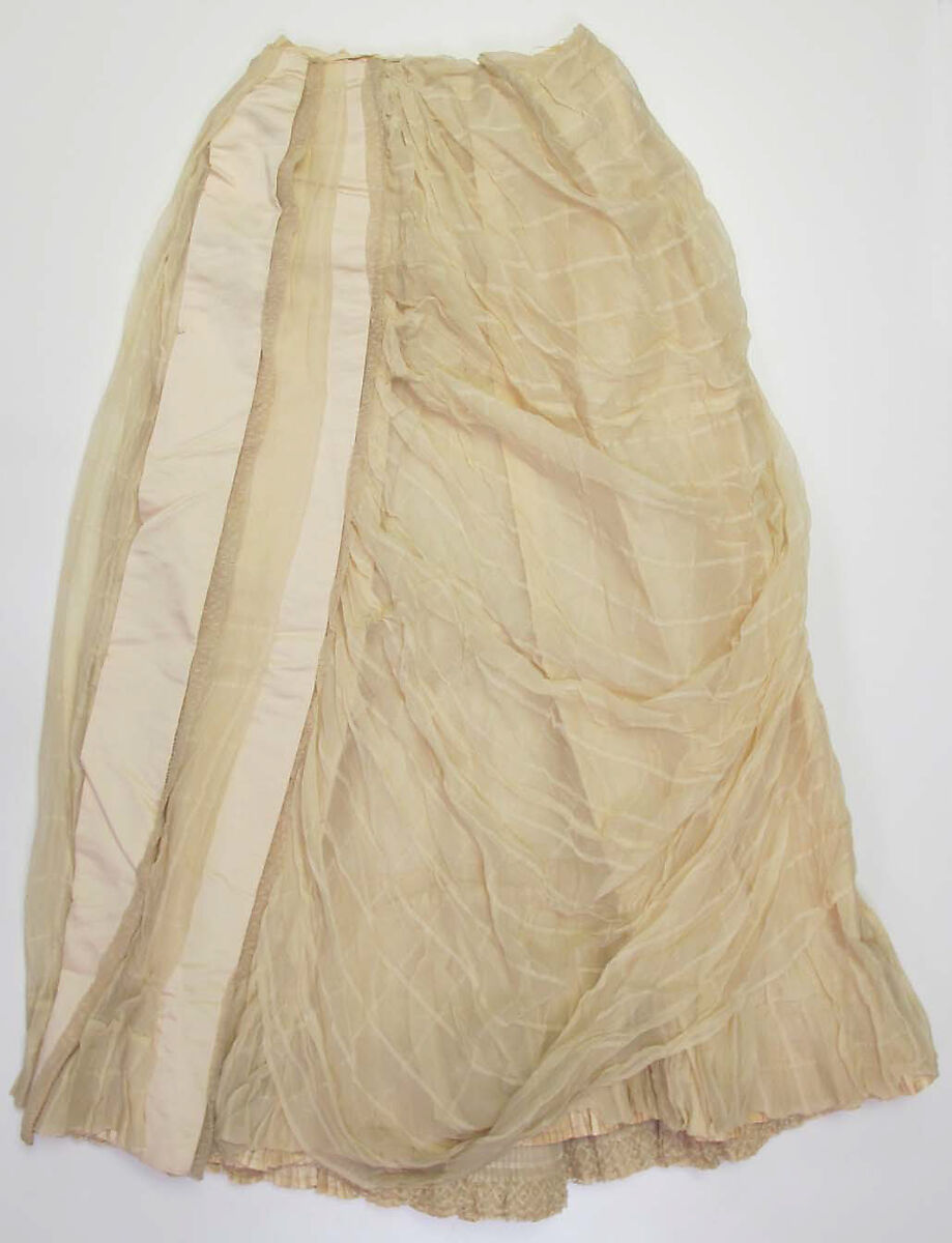 Evening dress, Catherine Donovan (American (born Ireland), 1826 (?)–1906), silk, cotton, American