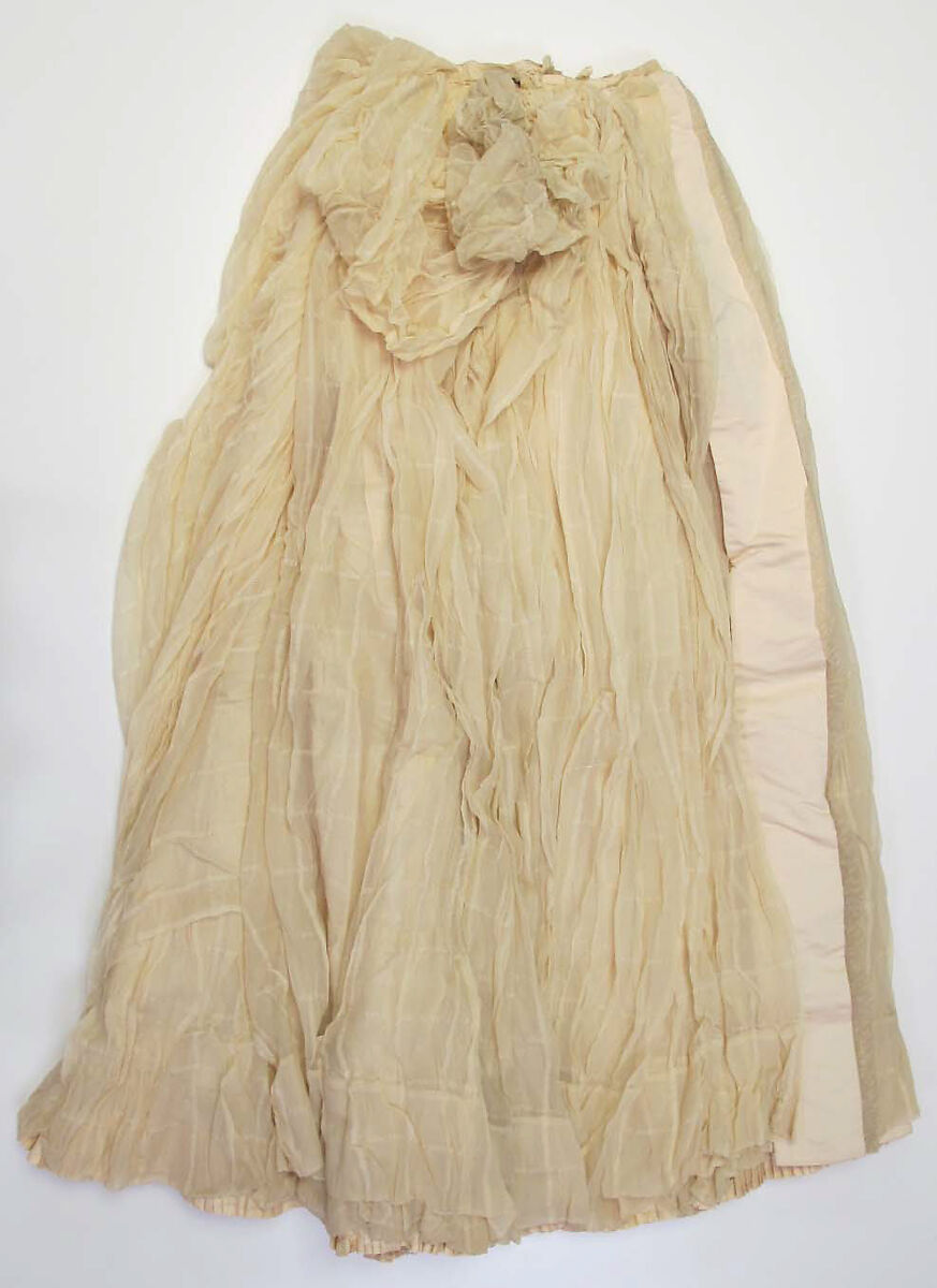 Evening dress, Catherine Donovan (American (born Ireland), 1826 (?)–1906), silk, cotton, American