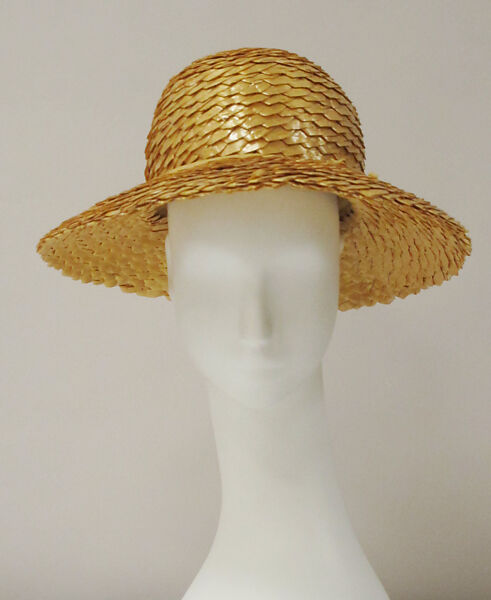 Hat, House of Balenciaga (French, founded 1937), straw, silk, metal, French