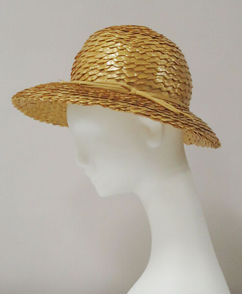 Hat, House of Balenciaga (French, founded 1937), straw, silk, metal, French