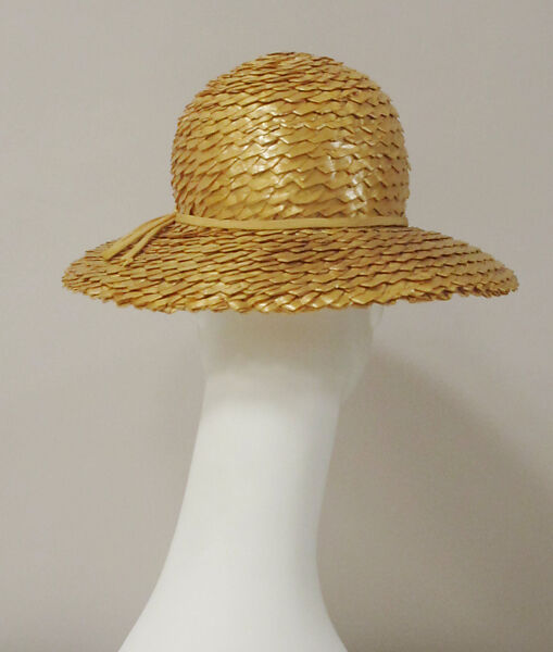 Hat, House of Balenciaga (French, founded 1937), straw, silk, metal, French