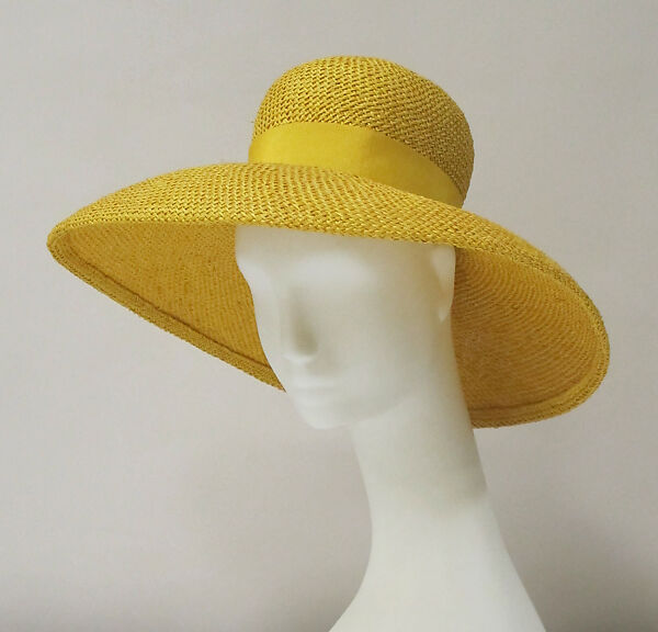 Hat, House of Balenciaga (French, founded 1937), straw, silk, French 