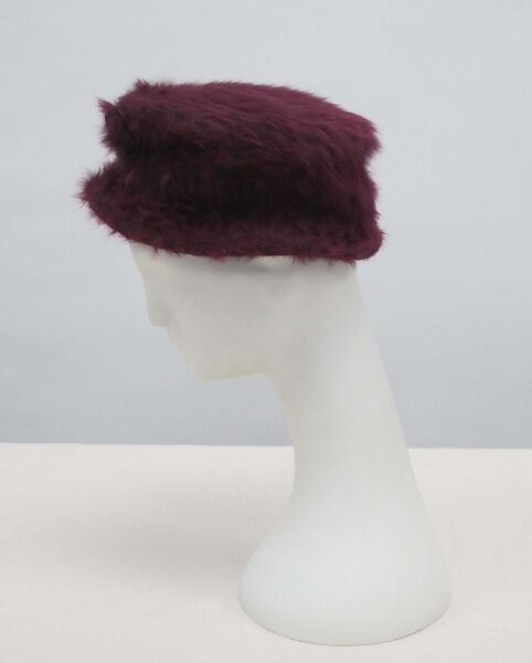Pillbox hat, House of Balenciaga (French, founded 1937), wool, silk, cotton, French