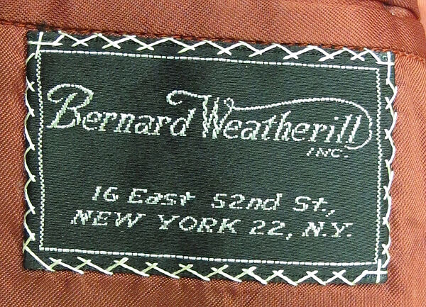 Ensemble, (a) cotton, silk, synthetic; (b) silk; (c) wool, metal; (d) silk, leather, metal; (e) cotton; (f, g) metal, enamel; (h) silk, metal; (i, j) cotton; (k, l) leather; (m) wool, silk, leather., American