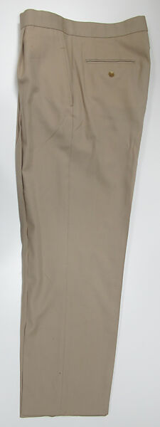 Ensemble, (a) cotton, silk, synthetic; (b) silk; (c) wool, metal; (d) silk, leather, metal; (e) cotton; (f, g) metal, enamel; (h) silk, metal; (i, j) cotton; (k, l) leather; (m) wool, silk, leather., American