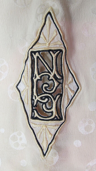 Ensemble, (a) wool, silk; (b) silk, synthetic; (c) silk; (d, e) cotton; (f) wool, silk, leather., American