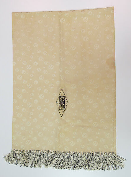 Ensemble, (a) wool, silk; (b) silk, synthetic; (c) silk; (d, e) cotton; (f) wool, silk, leather., American