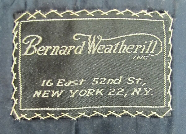 Ensemble, (a) wool, silk; (b) silk, synthetic; (c) silk; (d, e) cotton; (f) wool, silk, leather., American