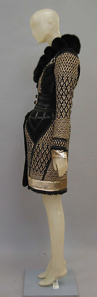 Coat, House of Balenciaga (French, founded 1937), leather, fur (mink), cotton/synthetic, French