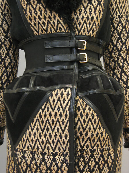 Coat, House of Balenciaga (French, founded 1937), leather, fur (mink), cotton/synthetic, French