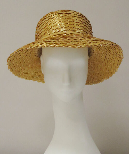 Hat, House of Balenciaga (French, founded 1937), straw, silk, metal, French