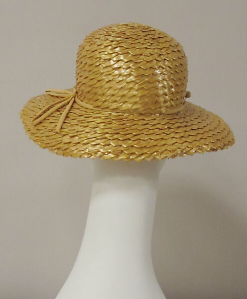 Hat, House of Balenciaga (French, founded 1937), straw, silk, metal, French
