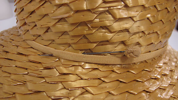 Hat, House of Balenciaga (French, founded 1937), straw, silk, metal, French