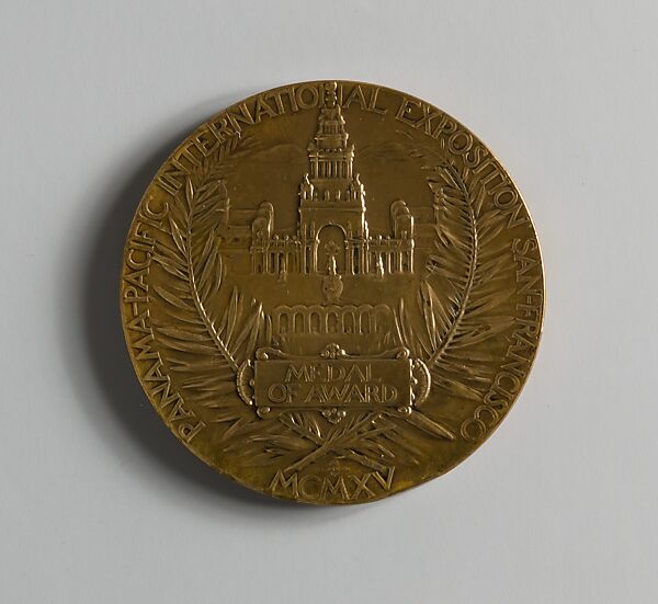 Medal of Award, Panama-Pacific International Exposition, San Francisco, John Flanagan (American, Newark, New Jersey 1865–1952 New York), Bronze with gold patination, American