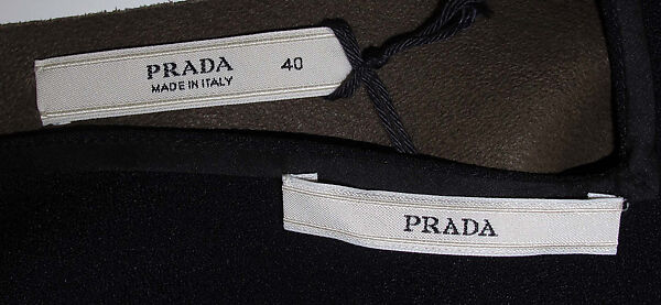 Ensemble, Prada (Italian, founded 1913), (a) leather, synthetic; (b) synthetic; (c, d) leather, synthetic, metal; (e) fur, leather, silk, synthetic, metal, Italian