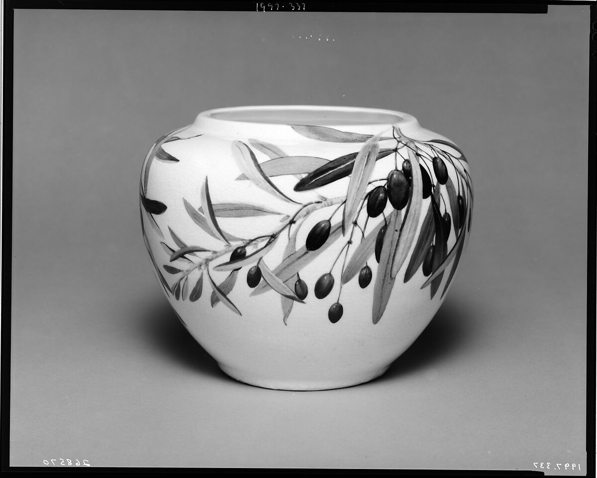 Vase, Celia Laighton Thaxter (American, Portsmouth, New Hampshire 1835–1894 Isle of Shoals, New Hampshire), Glazed and painted earthenware, American