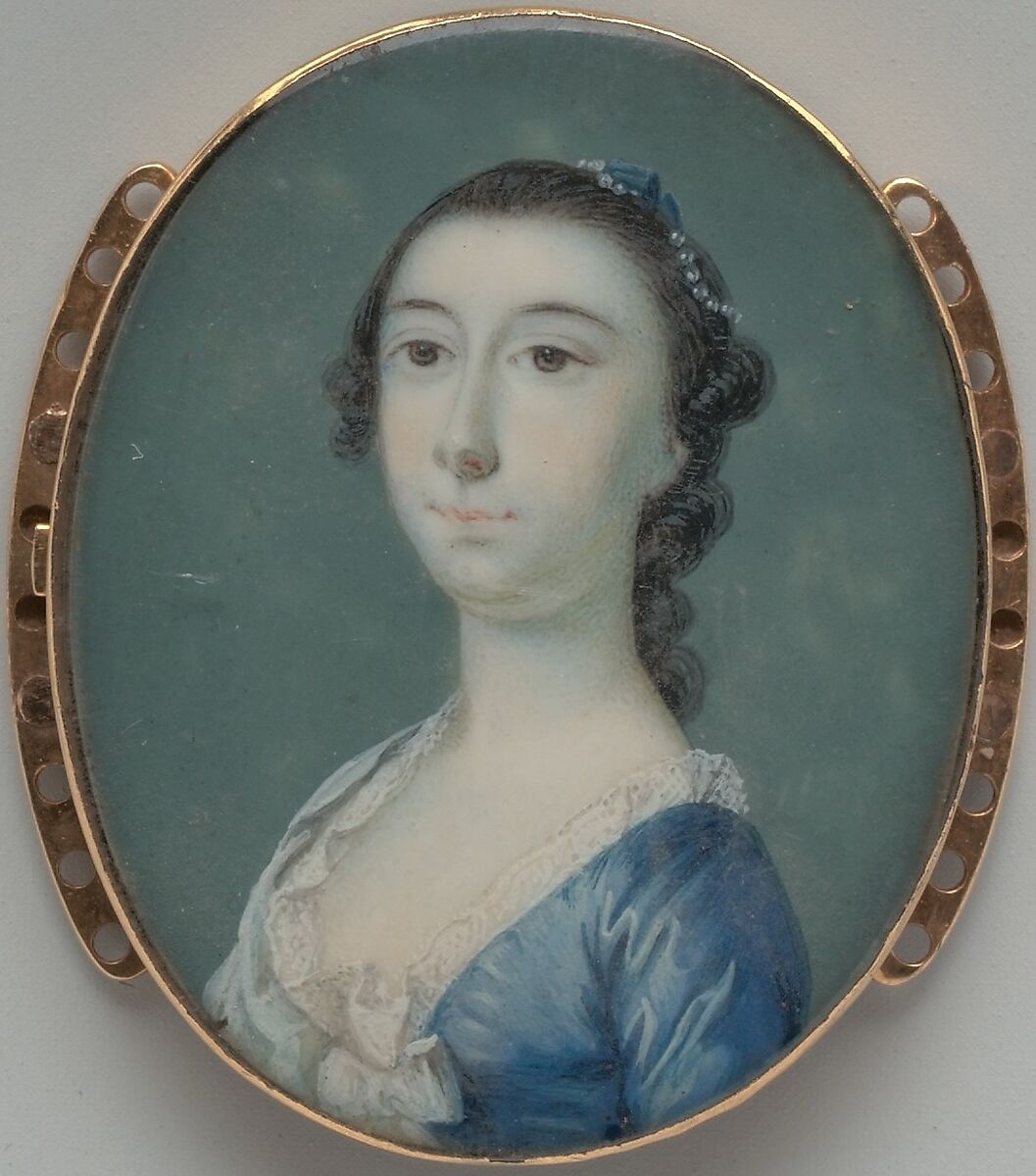 Mrs. Jacob Motte (Rebecca Brewton), Jeremiah Theus (American, Chur, 1716–1774 Charleston, South Carolina), Watercolor on ivory, American 