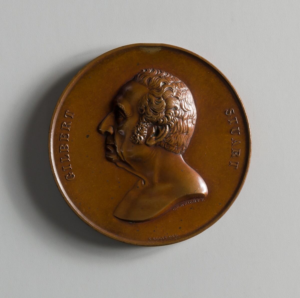 Gilbert Stuart, Obverse designed and modeled by Salathiel Ellis (1803–1879), Bronze, American 