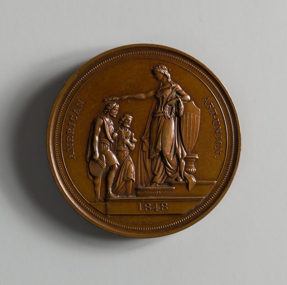 Gilbert Stuart, Obverse designed and modeled by Salathiel Ellis (1803–1879), Bronze, American