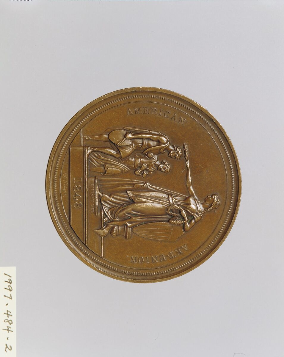 Gilbert Stuart, Obverse designed and modeled by Salathiel Ellis (1803–1879), Bronze, American