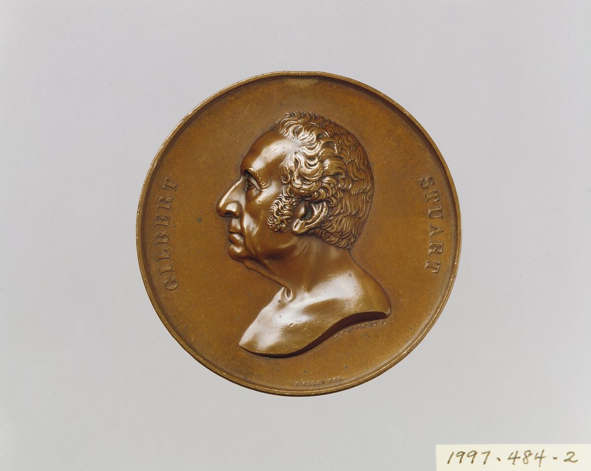 Gilbert Stuart, Obverse designed and modeled by Salathiel Ellis (1803–1879), Bronze, American