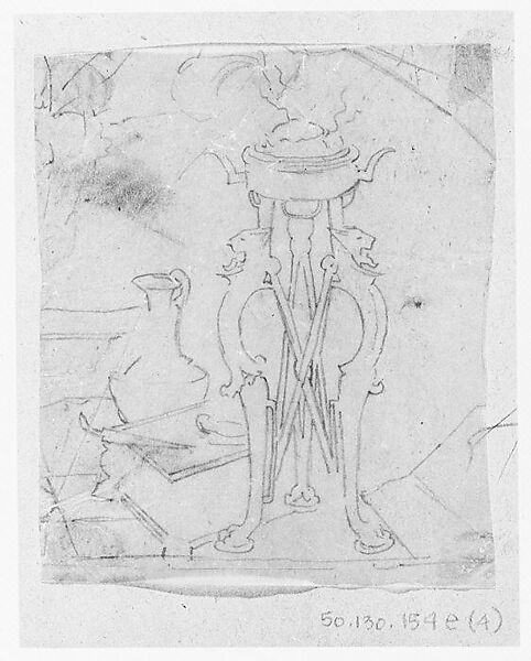 Tripod (from Scrapbook), John Singer Sargent (American, Florence 1856–1925 London), Graphite on tracing paper, American