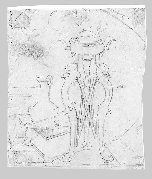 Tripod (from Scrapbook), John Singer Sargent (American, Florence 1856–1925 London), Graphite on tracing paper, American 