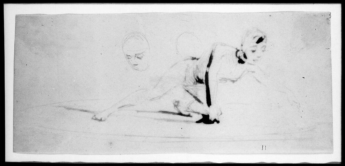 Sketch of Gladiator's Head (from Sketchbook), James McNeill Whistler (American, Lowell, Massachusetts 1834–1903 London), Brown ink on off-white wove paper, American 