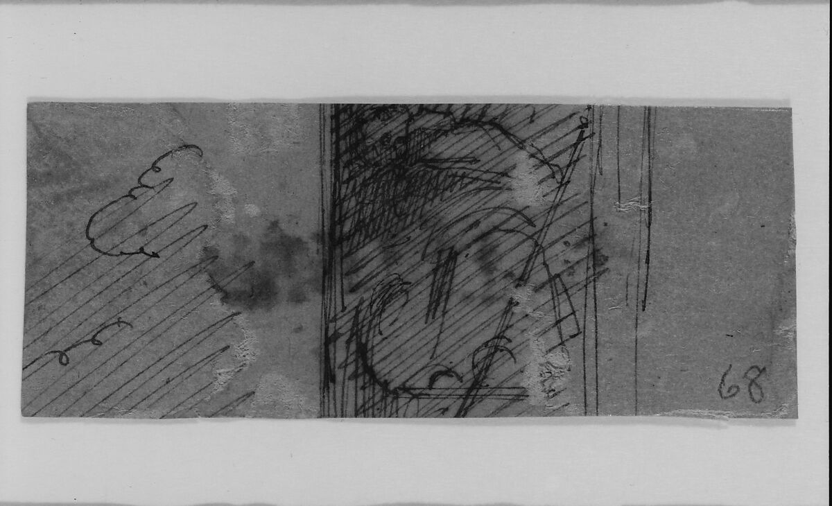 Drawing Fragment (Verso) (from Sketchbook), James McNeill Whistler (American, Lowell, Massachusetts 1834–1903 London), Black ink on wove paper, American 
