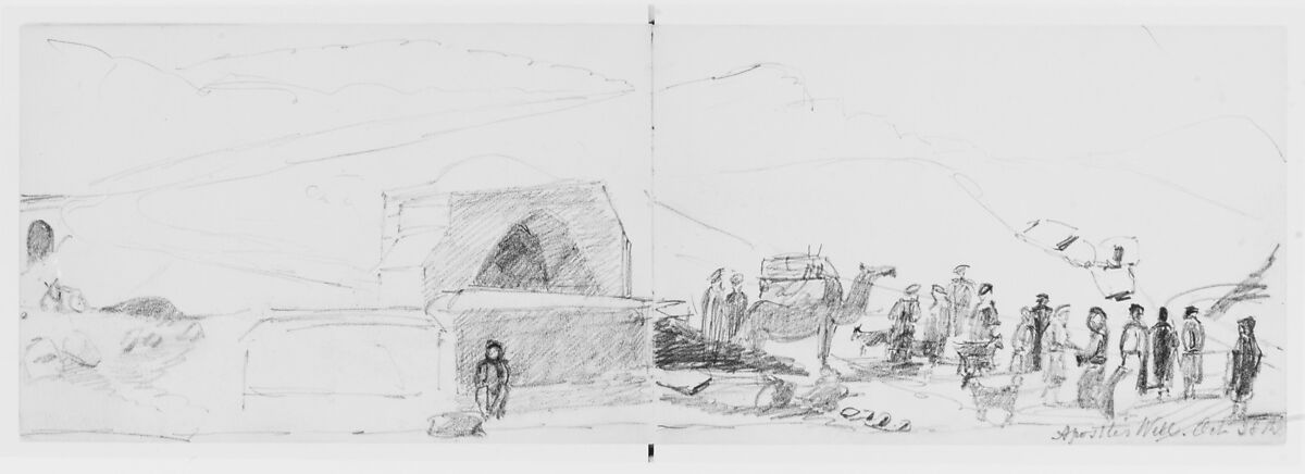 Apostle's Well (from Sketchbook), Mary Newbold Sargent (1826–1906), Graphite on paper, American 