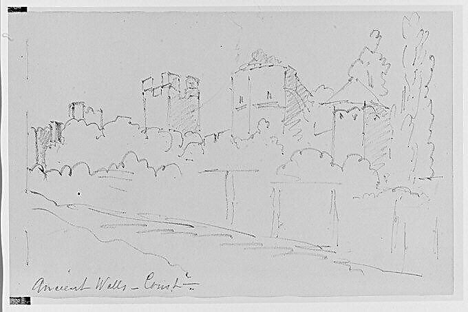 Ancient Walls, 1904 (from Sketchbook), Mary Newbold Sargent (1826–1906), Graphite on paper, American 