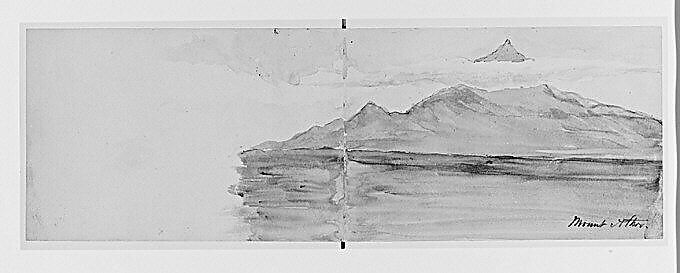 Mount Athos, 1904 (from Sketchbook), Mary Newbold Sargent (1826–1906), Watercolor and graphite on paper, American 