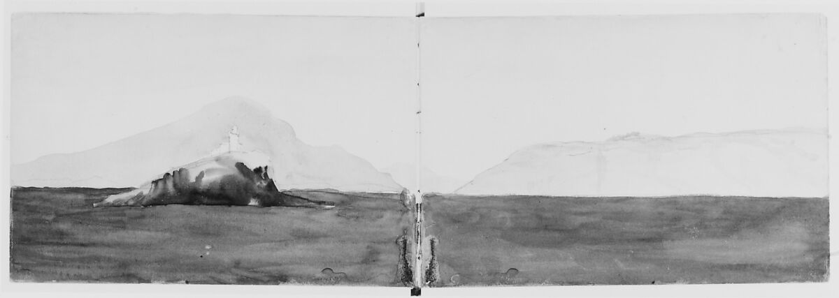 Island and Coast, 1904 (from Sketchbook), Mary Newbold Sargent (1826–1906), Graphite and watercolor on paper, American 