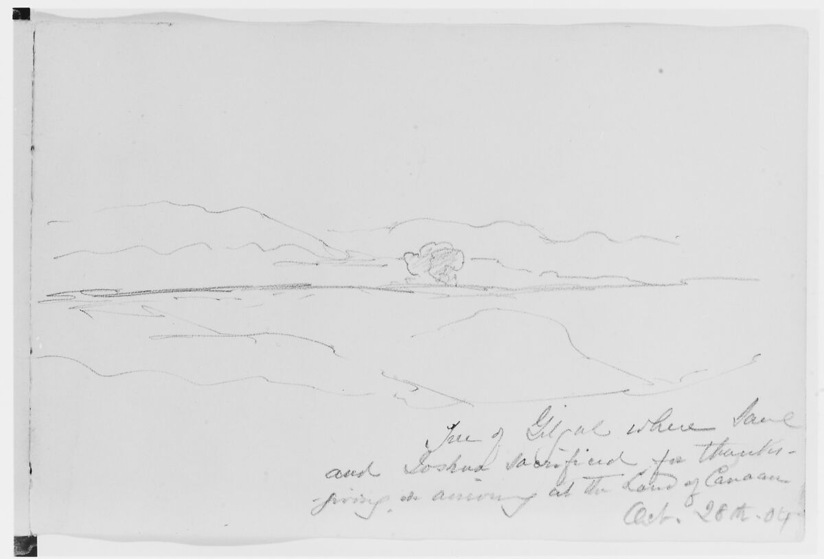 Landscape with Tree, 1904 (from Sketchbook), Mary Newbold Sargent (1826–1906), Graphite on paper, American 