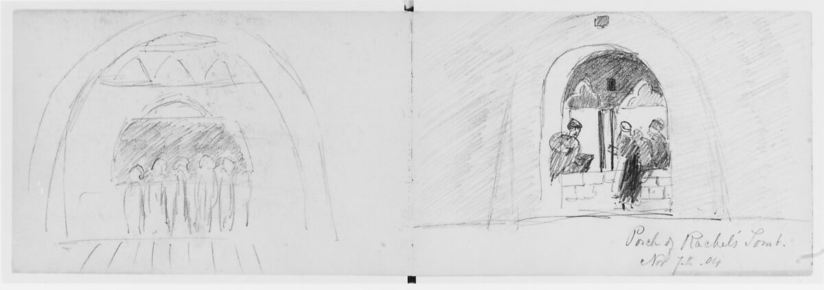 Porch of Rachael's Tomb, 1904 (from Sketchbook), Mary Newbold Sargent (1826–1906), Graphite on paper, American 