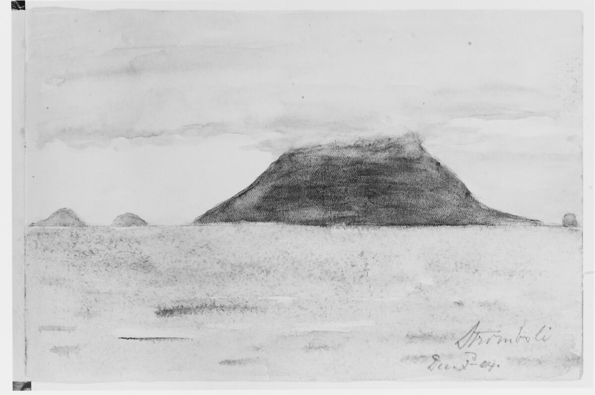 Stromboli, 1904 (from Sketchbook), Mary Newbold Sargent (1826–1906), Graphite and watercolor on paper, American 