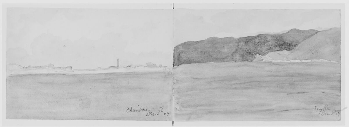 Charibdis, 1904 (from Sketchbook), Mary Newbold Sargent (1826–1906), Graphite and watercolor on paper, American 