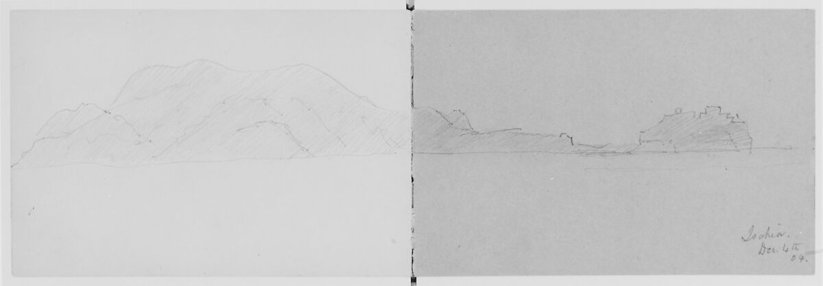 Ischia, 1904 (from Sketchbook), Mary Newbold Sargent (1826–1906), Graphite on paper, American 