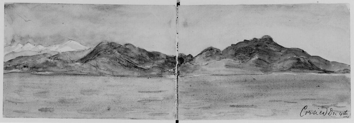 Corsica, 1904 (from Sketchbook), Mary Newbold Sargent (1826–1906), Graphite and watercolor on paper, American 